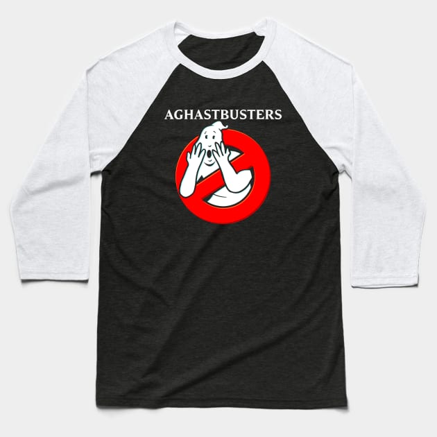 AGHASTBUSTERS Baseball T-Shirt by TrulyMadlyGeekly